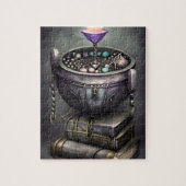 Antiek Steampunk Cauldron op Stack of Spell Books Legpuzzel (Verticaal)