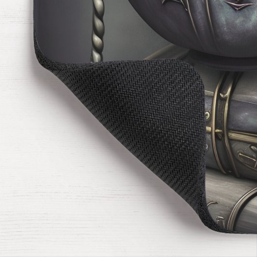 Antiek Steampunk Cauldron op Stack of Spell Books Muismat (Hoek)