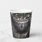 Antiek steampunk ketel | Stapel Spellbooks Papieren Bekers (Achterkant)