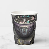 Antiek steampunk ketel | Stapel Spellbooks Papieren Bekers (Voorkant)