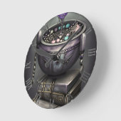 Antiek steampunk ketel | Stapel Spellbooks Ronde Klok (Hoek)