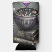 Antiek steampunk ketel | Stapel Spellbooks Seltzer Blikjeskoeler (Achterkant)