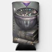 Antiek steampunk ketel | Stapel Spellbooks Seltzer Blikjeskoeler (Voorkant)