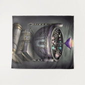 Antiek steampunk ketel | Stapel Spellbooks Wandkleed (Voorkant (horizontaal))