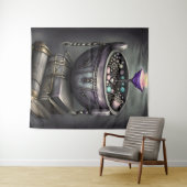 Antiek steampunk ketel | Stapel Spellbooks Wandkleed (In Situ (horizontaal))