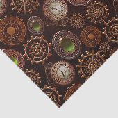Antiek steampunk-klok en -tandwielen Tissuepapier (Detail)