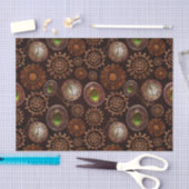 Antiek steampunk-klok en -tandwielen Tissuepapier (Craft)