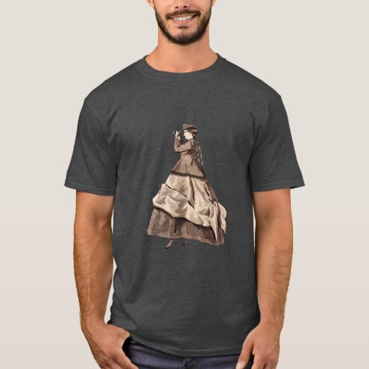 Antiek Steampunk Lady T-shirt (Voorkant)