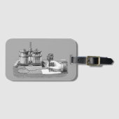 Antiek Steampunk Schrijver Edison Bagagelabel (Voorkant (horizontaal))