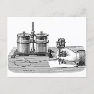 Antiek Steampunk Schrijver Edison Briefkaart