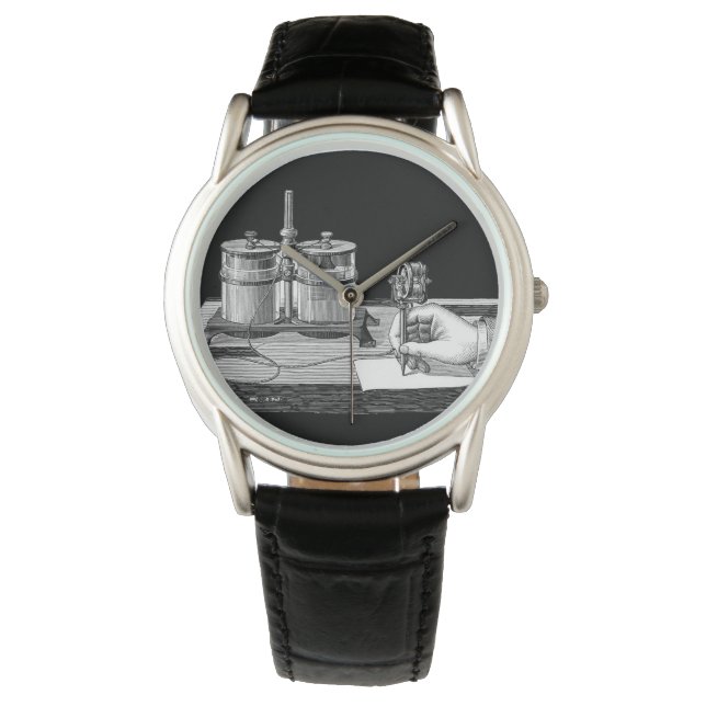 Antiek Steampunk Schrijver Edison Horloge (Voorkant)