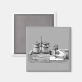 Antiek Steampunk Schrijver Edison Magneet (Voorkant / Achterkant)