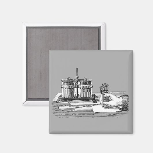 Antiek Steampunk Schrijver Edison Magneet (Voorkant / Achterkant)