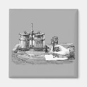 Antiek Steampunk Schrijver Edison Magneet (Voorkant)