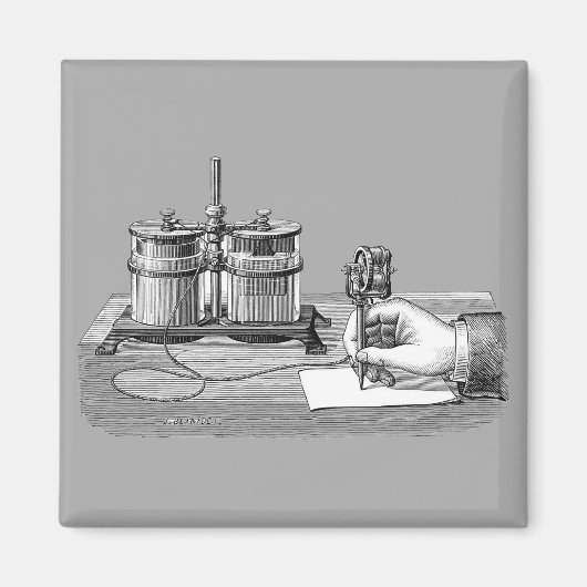 Antiek Steampunk Schrijver Edison Magneet (Voorkant)