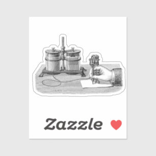 Antiek Steampunk Schrijver Edison Sticker