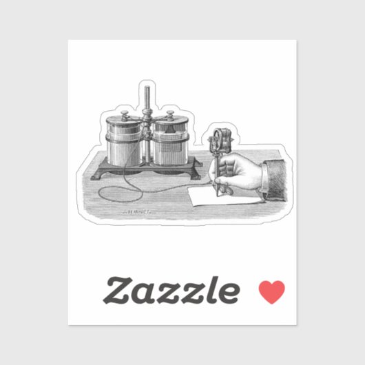 Antiek Steampunk Schrijver Edison Sticker (Vel)