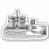 Antiek Steampunk Schrijver Edison Sticker (Voorkant)