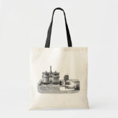 Antiek Steampunk Schrijver Edison Tote Bag (Voorkant)