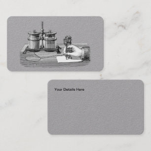 Antiek Steampunk Schrijver Edison Visitekaartje