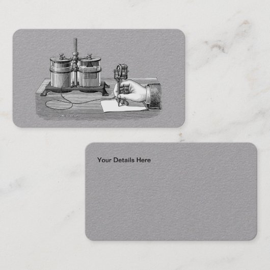 Antiek Steampunk Schrijver Edison Visitekaartje (Voorkant / Achterkant)