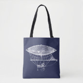 Antiek Steampunk Victoriaans Luchtschip Dirible Ta Tote Bag (Voorkant)