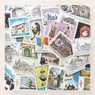 Antiek stempels  stijl glazen onderzetter