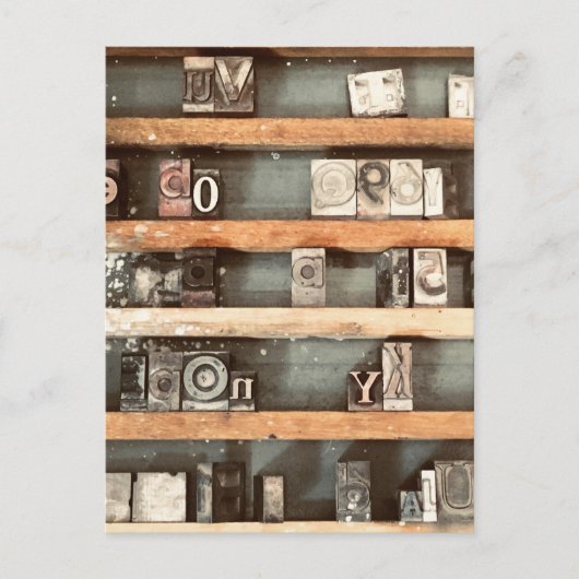 antiek stempels voor drukletters briefkaart (Voorkant)