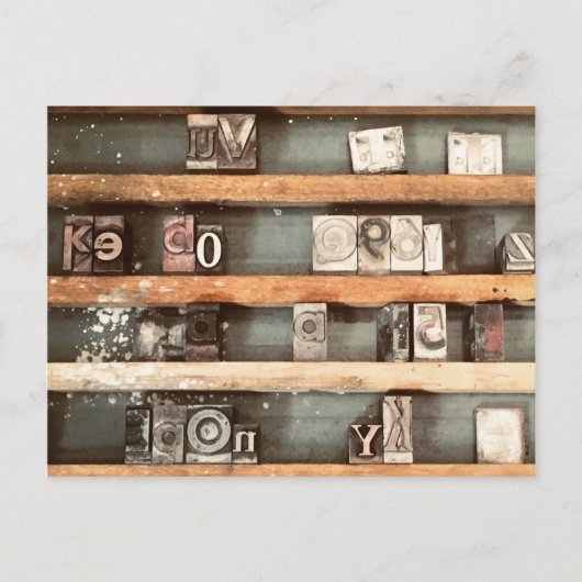 antiek stempels voor drukletters briefkaart (Voorkant)