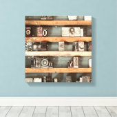 antiek stempels voor drukletters canvas afdruk (Insitu (Houten vloer))