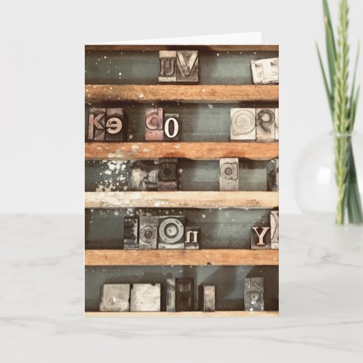 antiek stempels voor drukletters feestdagen kaart (Voorkant)