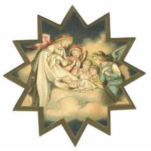 Antiek ster-/Angels-versiering Fotobeeldje Ornament