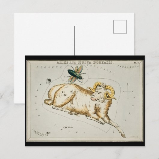 Antiek sterren sterrenkundige kaart sterrenkunde (Voorkant / Achterkant)