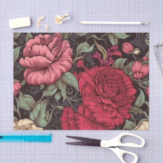 Antiek stijl bloemendecoupage papier (Craft)
