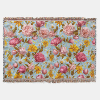 Antiek stijl bloemenprint deken