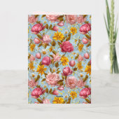 Antiek stijl bloemenprint kaart (Achterkant)