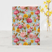 Antiek stijl bloemenprint kaart (Gele Bloem)