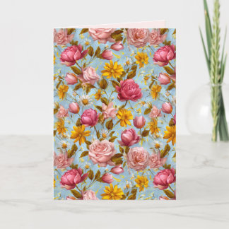 Antiek stijl bloemenprint kaart