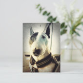 Antiek stijl Bull Terrier Photo Briefkaart (Staand voorkant)