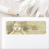 Antiek stijl Cherub Angel met handen over de oren Etiket (Insitu)