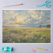 Antiek stijl delicaat wildflower veldlandschap tissuepapier (Craft)