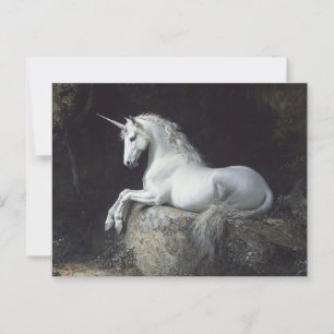 Antiek stijl eenhoorn schilderij briefkaart