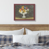 Antiek stijl Floral Canvas Art Print (Insitu (Slaapkamer))