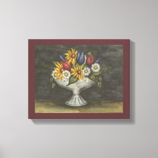 Antiek stijl Floral Canvas Art Print (Voorkant)