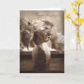 Antiek Stijl Gelukkig Huwelijksverjaardagskaart Kaart (Gele Bloem)