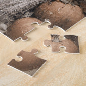 Antiek stijl heks en kattenkunst legpuzzel (Zijkant)