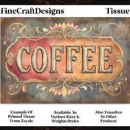 Antiek Stijl Koffie Label Sign DQ1 Decoupage Tissuepapier