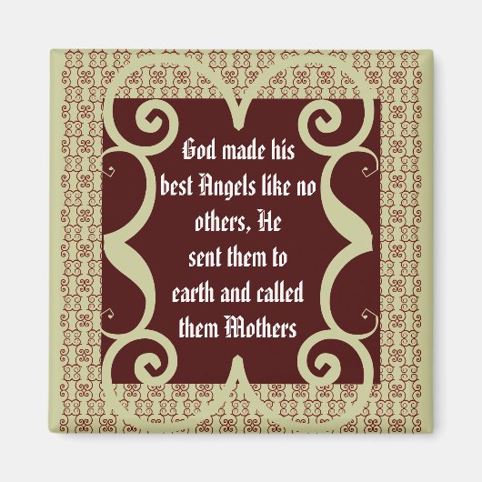 ANTIEK STIJL MOEDERS GEDICHT MAGNET (Voorkant)