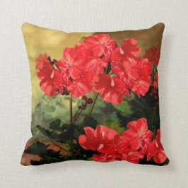 Antiek stijl Rode Geranium Flowers Pillow Kussen