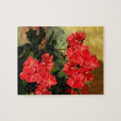 Antiek stijl Rood-geraniumvloerschalen Legpuzzel (Horizontaal)